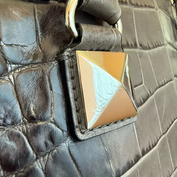 Michael Kors Vintage Croc Embossed Hilton Tote - Picture 7 of 16